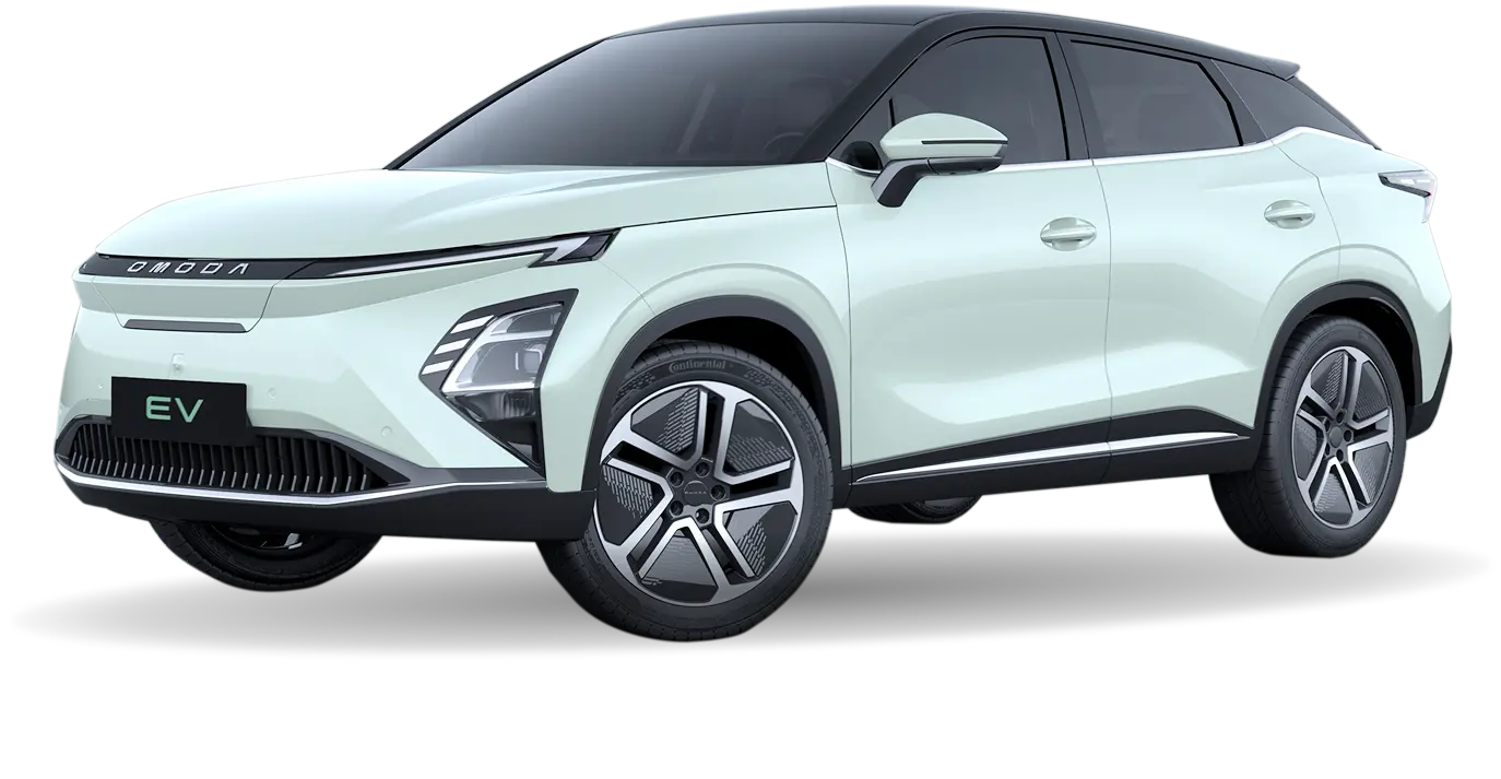 Close up of green OMODA EV