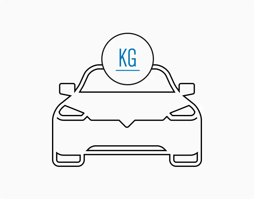 Car icon with KG written above