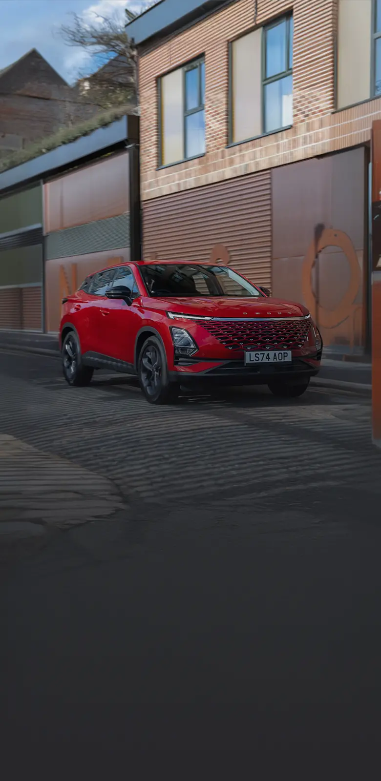 Close up of front shot of red OMODA