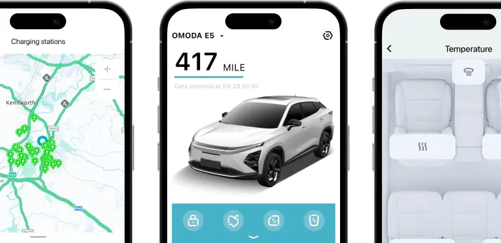 Example of you OMODA E5 profile on the mobile App