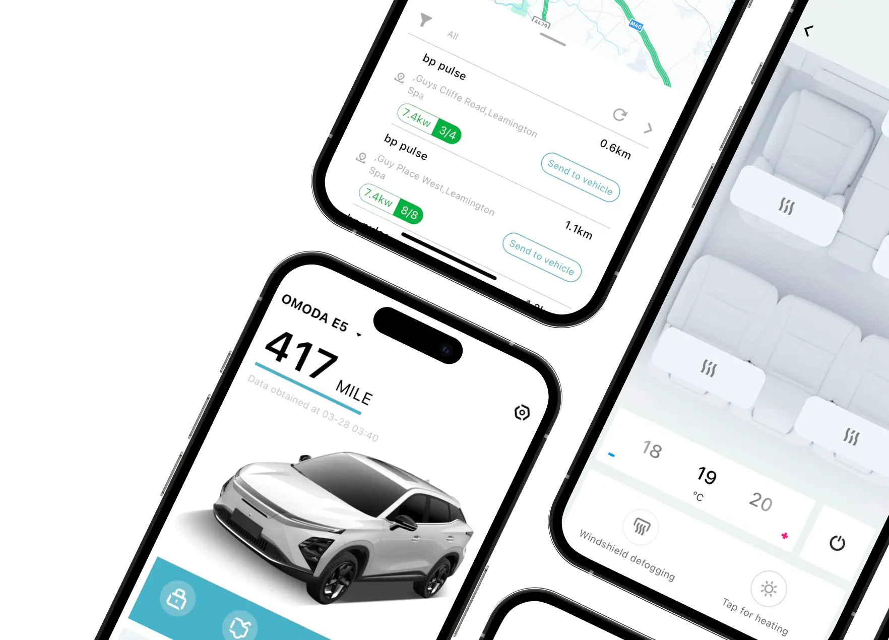 Close up example of OMODA E5 profile on mobile app
