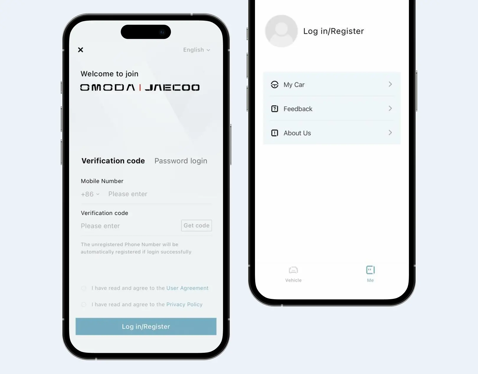 example of how to join and regisiter on the O&J Mobile App