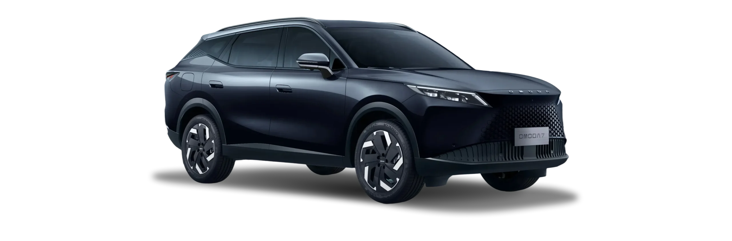 Side view of OMODA 7 in Obsidian Black