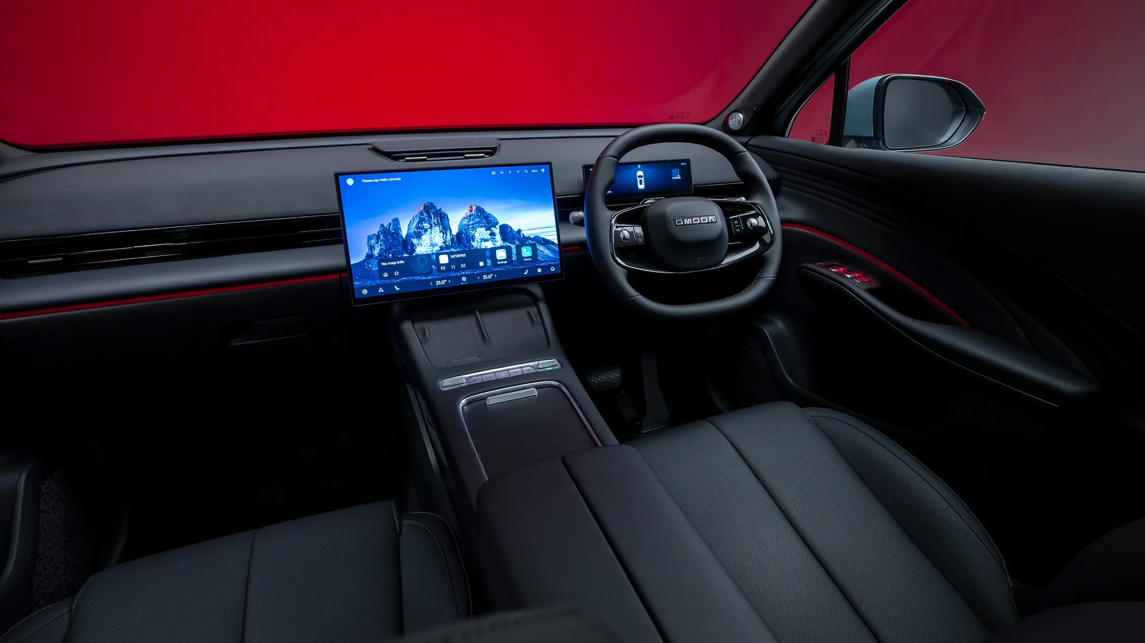 Close up of the OMODA 7 interior